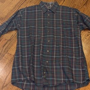 Vintage Men's Burberry Plaid Button-Down Shirt
